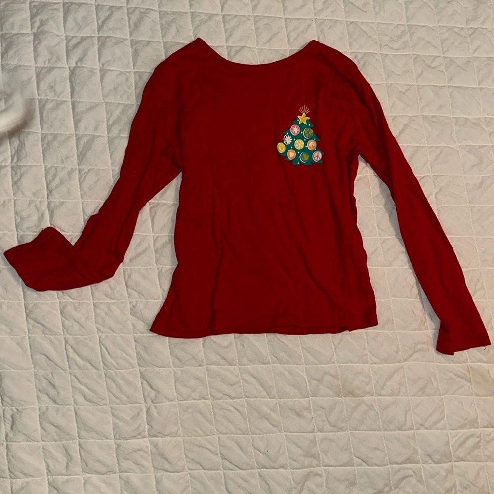 OLD NAVY Long Sleeve Graphic Lattice Back T-Shirt Girls Size M (8)